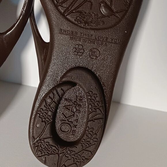 OKAb Wedge Flip Flops Okabashi Women's Sz 10 Thong Sandals Flowers Vegan Peasant - Picture 8 of 16
